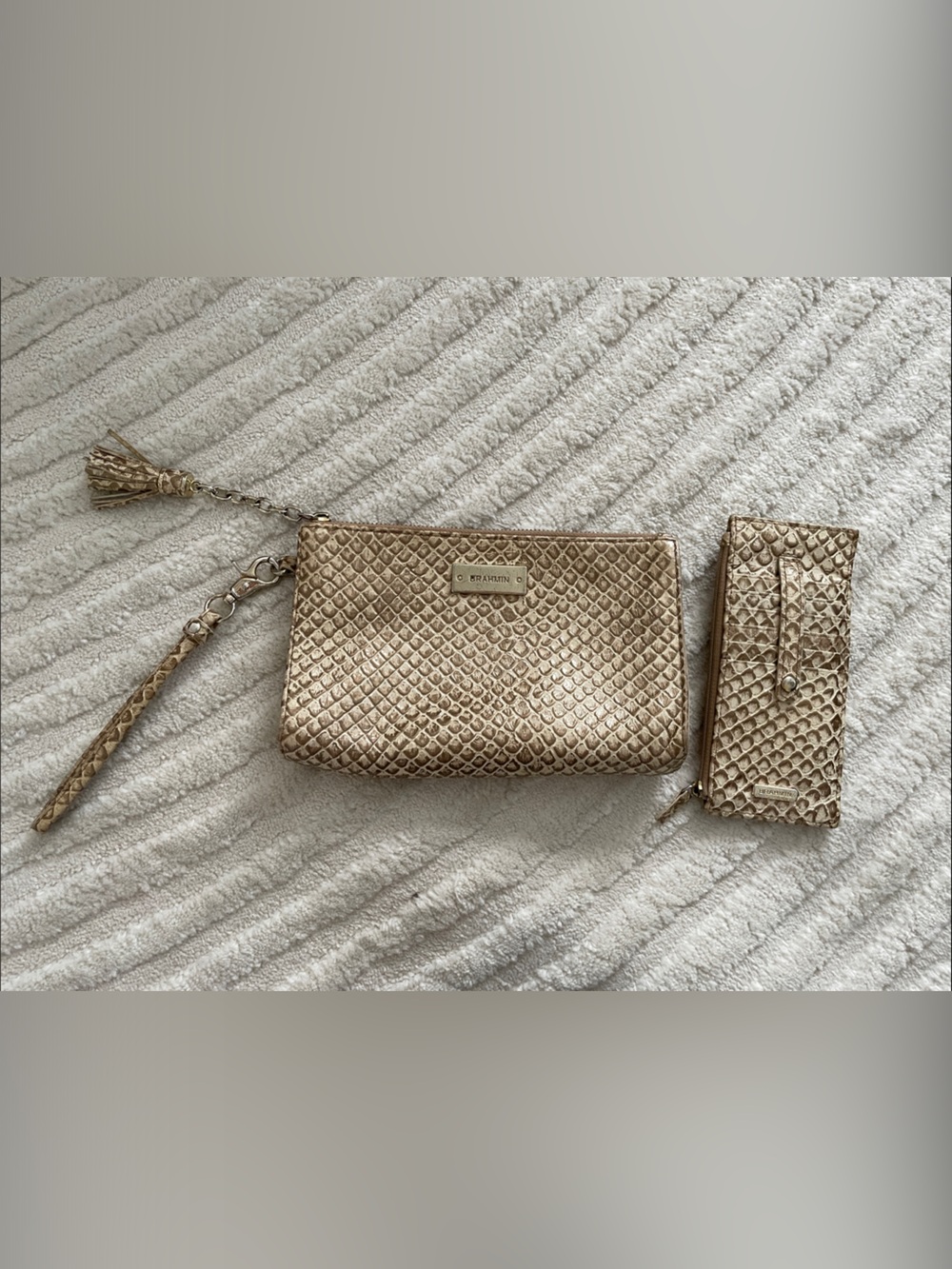 Brahmin Textured Wristlet and Card Pouch Set